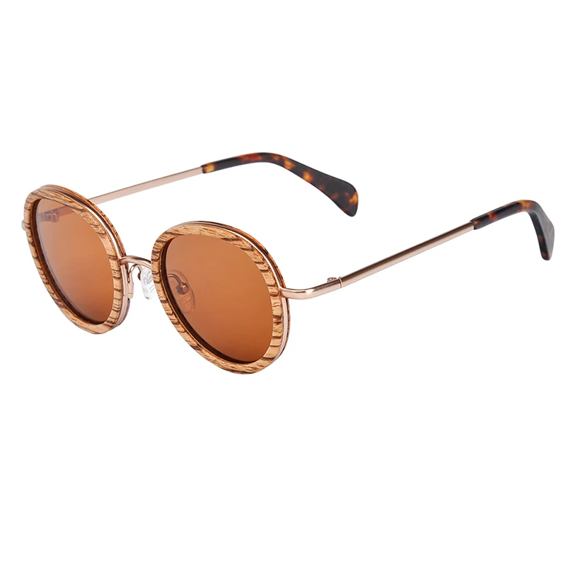BOBO BIRD – lunettes de soleil Vintage ovales en bois pour femmes, verres polarisés UV400, avec boîte cadeau en bois – Image 3