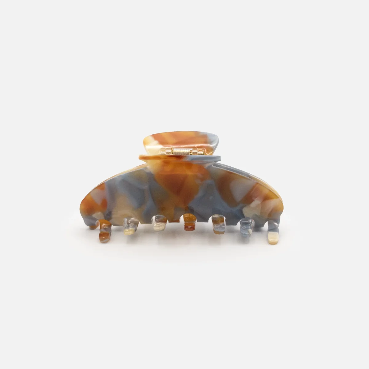 Pince bleu pâle, caramel & ivoire en plastique au fini lustré – Image 3