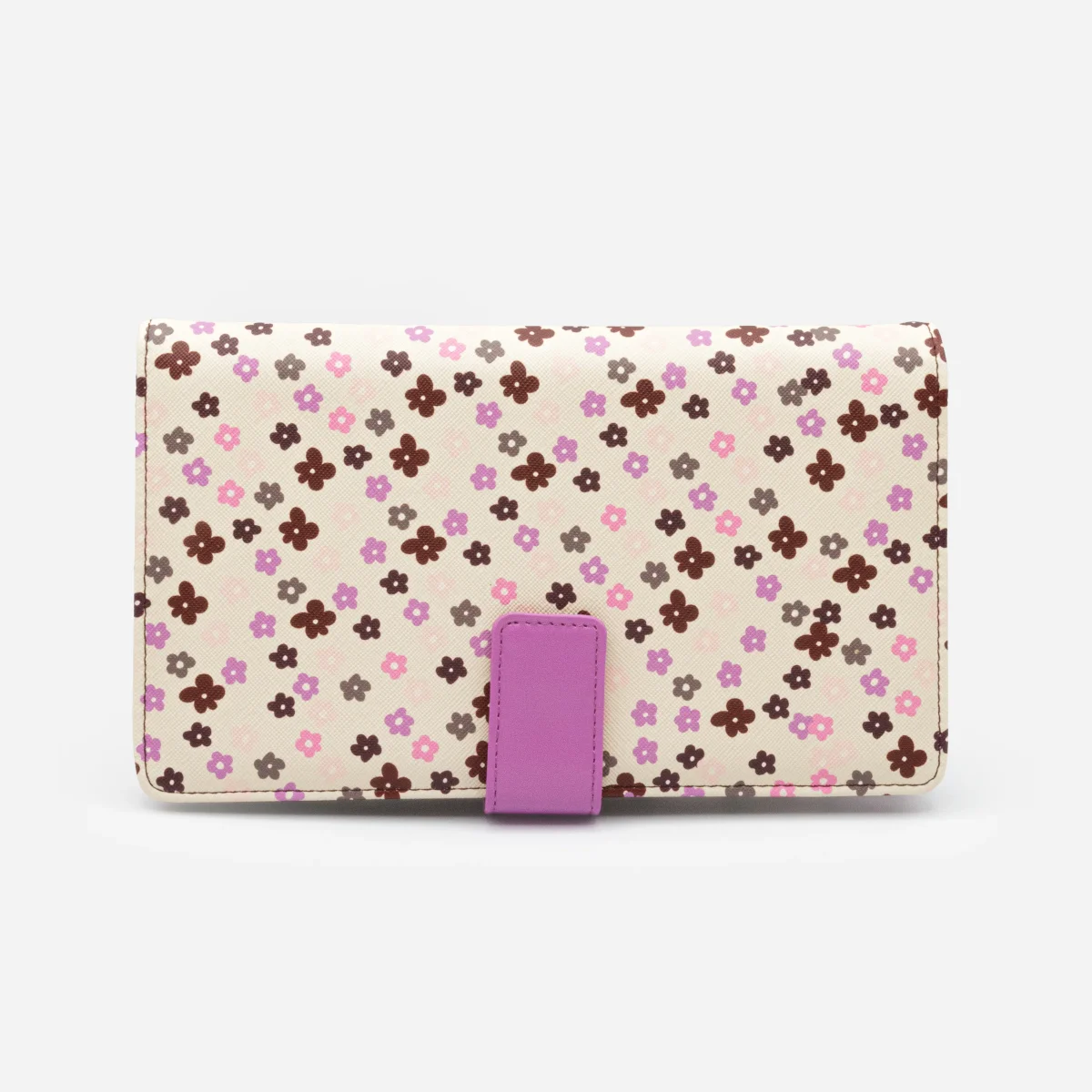 Organisateur à documents de voyage à imprimé floral mauve et rose – Image 2